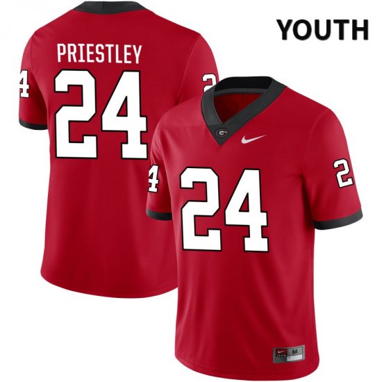 Youth Georgia Bulldogs NCAA #24 Nathan Priestley Nike Stitched Red NIL 2022 Authentic College Football Jersey AZX0054BJ